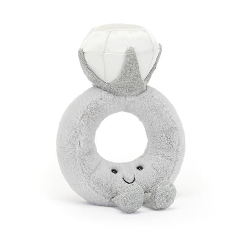 Jellycat Amuseables Diamond Ring Stuffed Toy, 8 inches - Wedding Ring Plush - Engagement and Wedding Gift