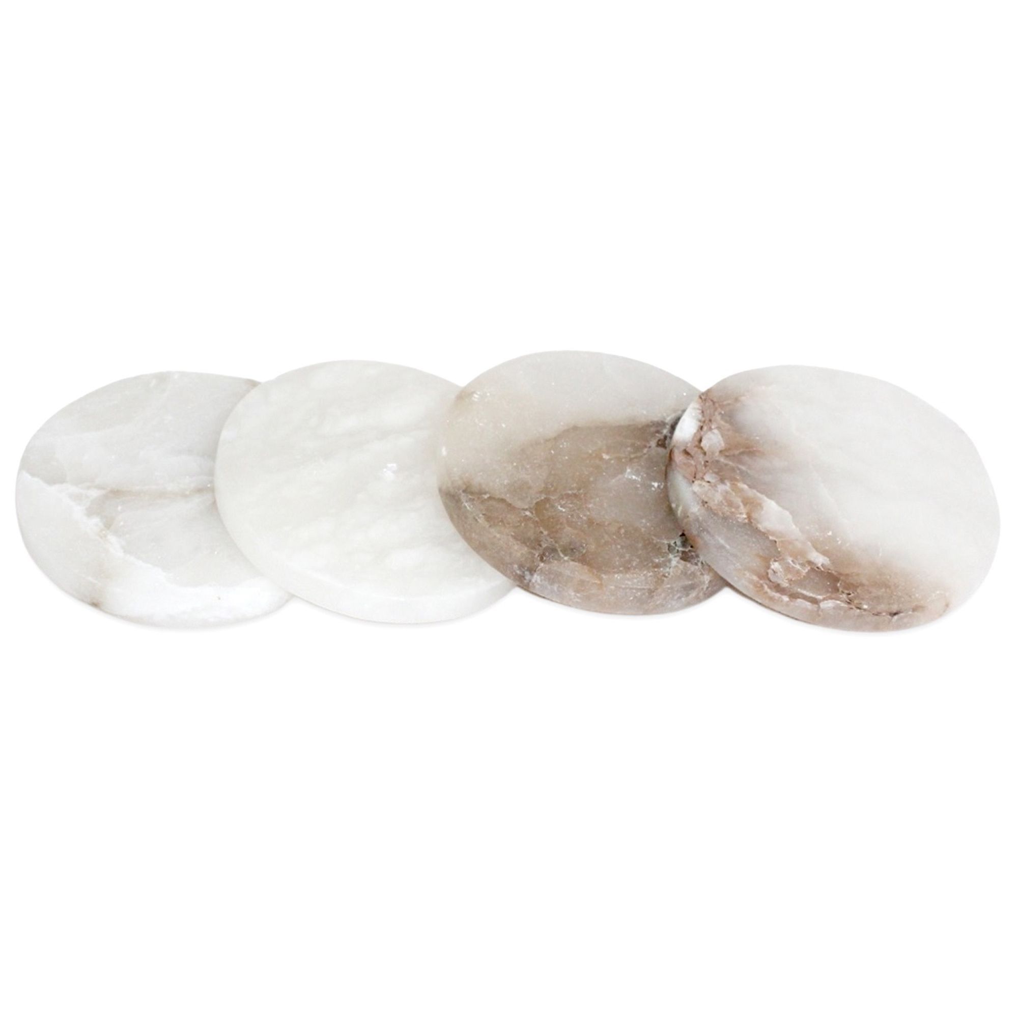 BIDKhome Alabaster Coasters, Set of 4 | Joy