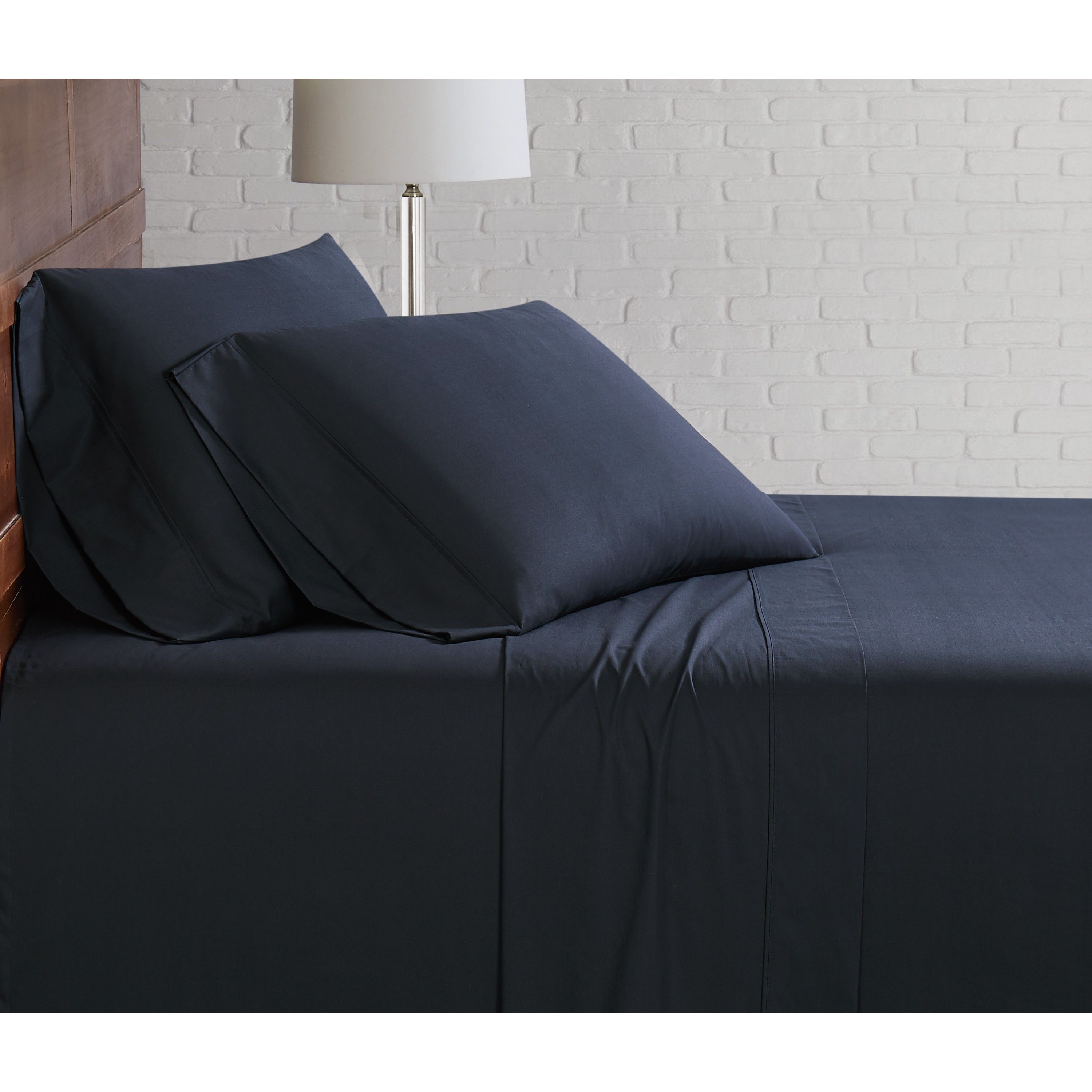 Classic Cotton 4-Piece Sheet Set in Black, Full