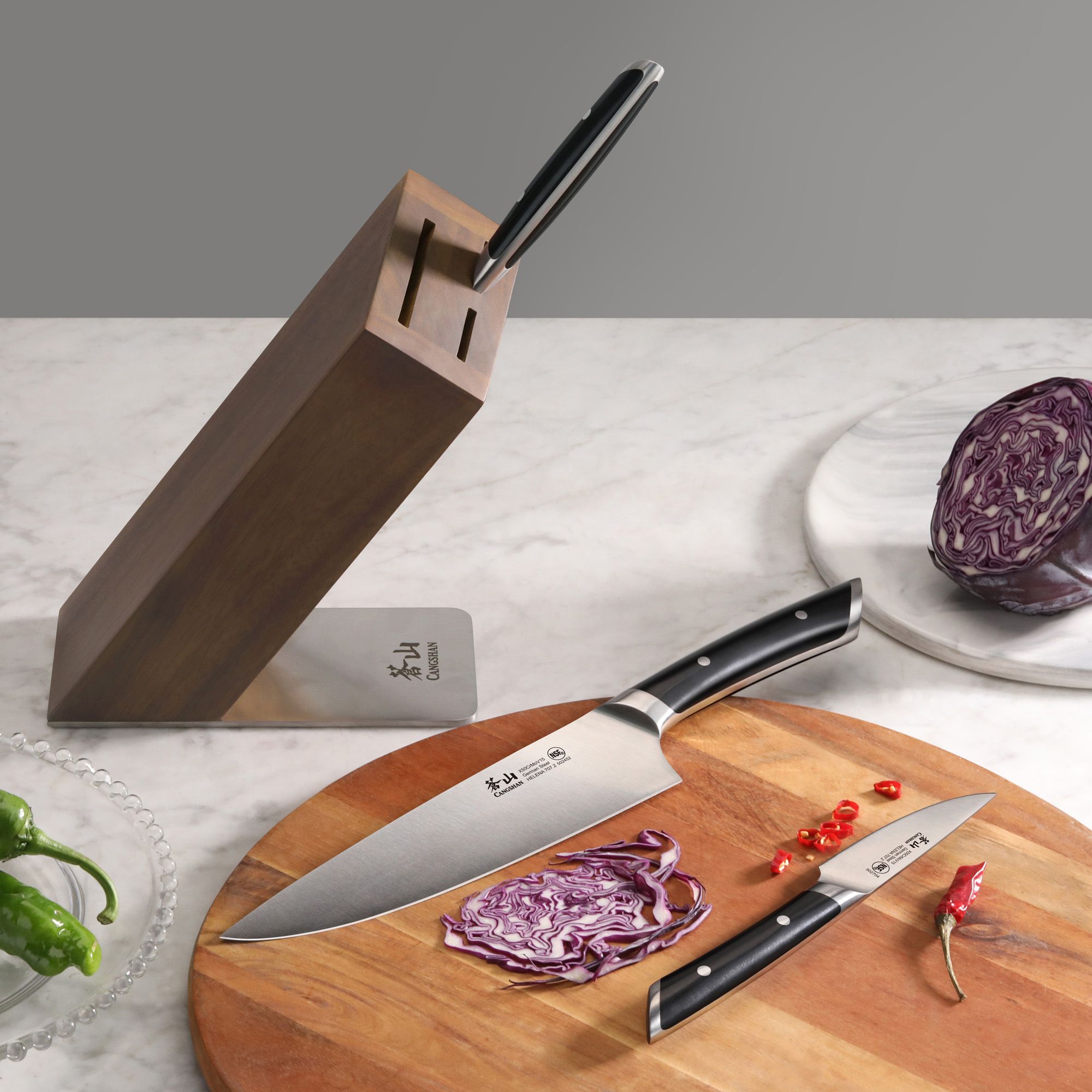 Cangshan helena series 4 piece german steel knife block set hua acacia