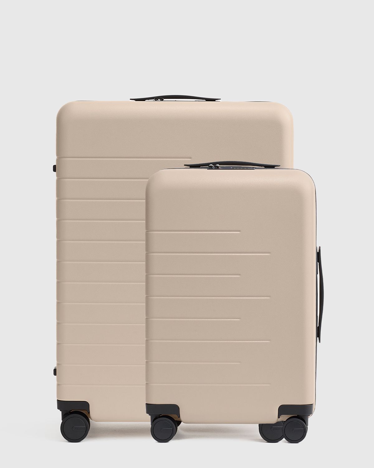 Carry-On & Check-In Hard Shell Suitcase Bundle in Tan