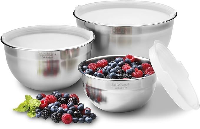 3-Piece Stainless Steel Mixing Bowl Set with Lids