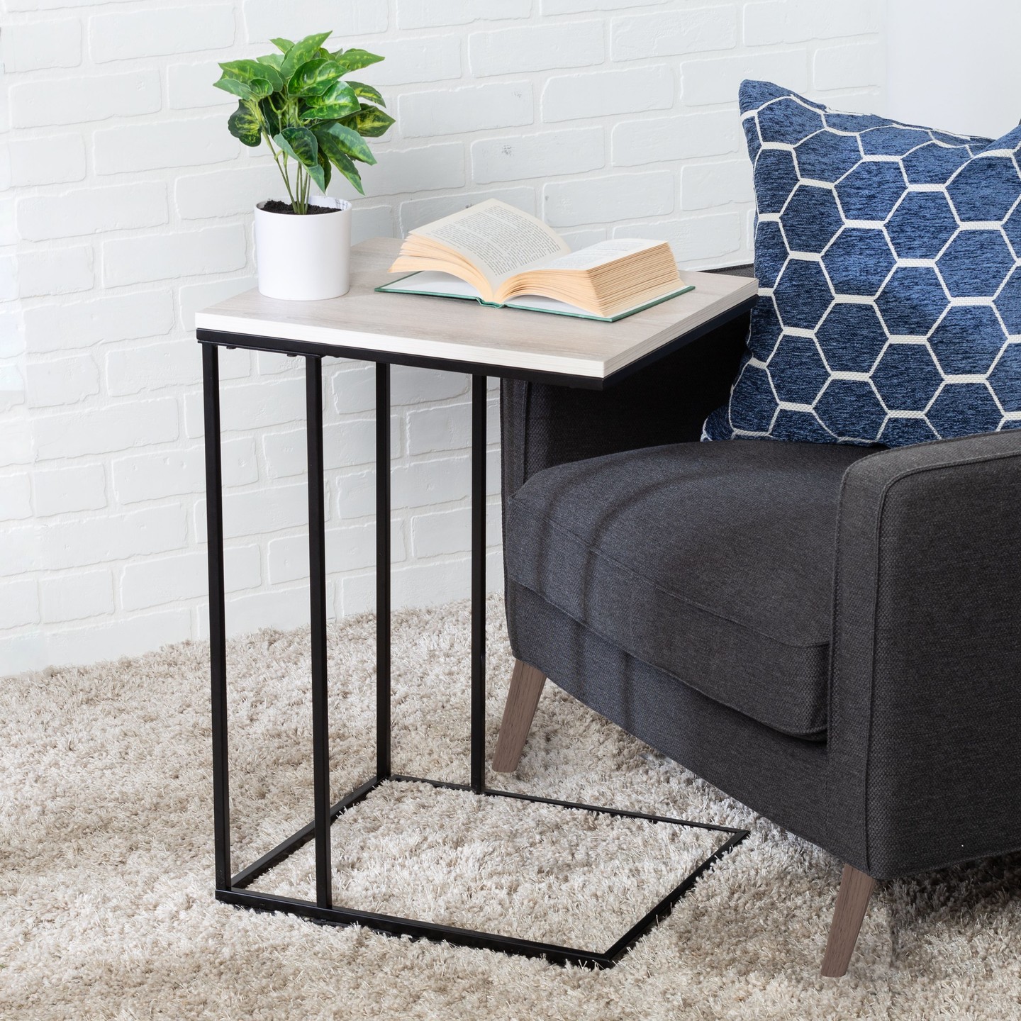 Honey-Can-Do Square Natural C End Table