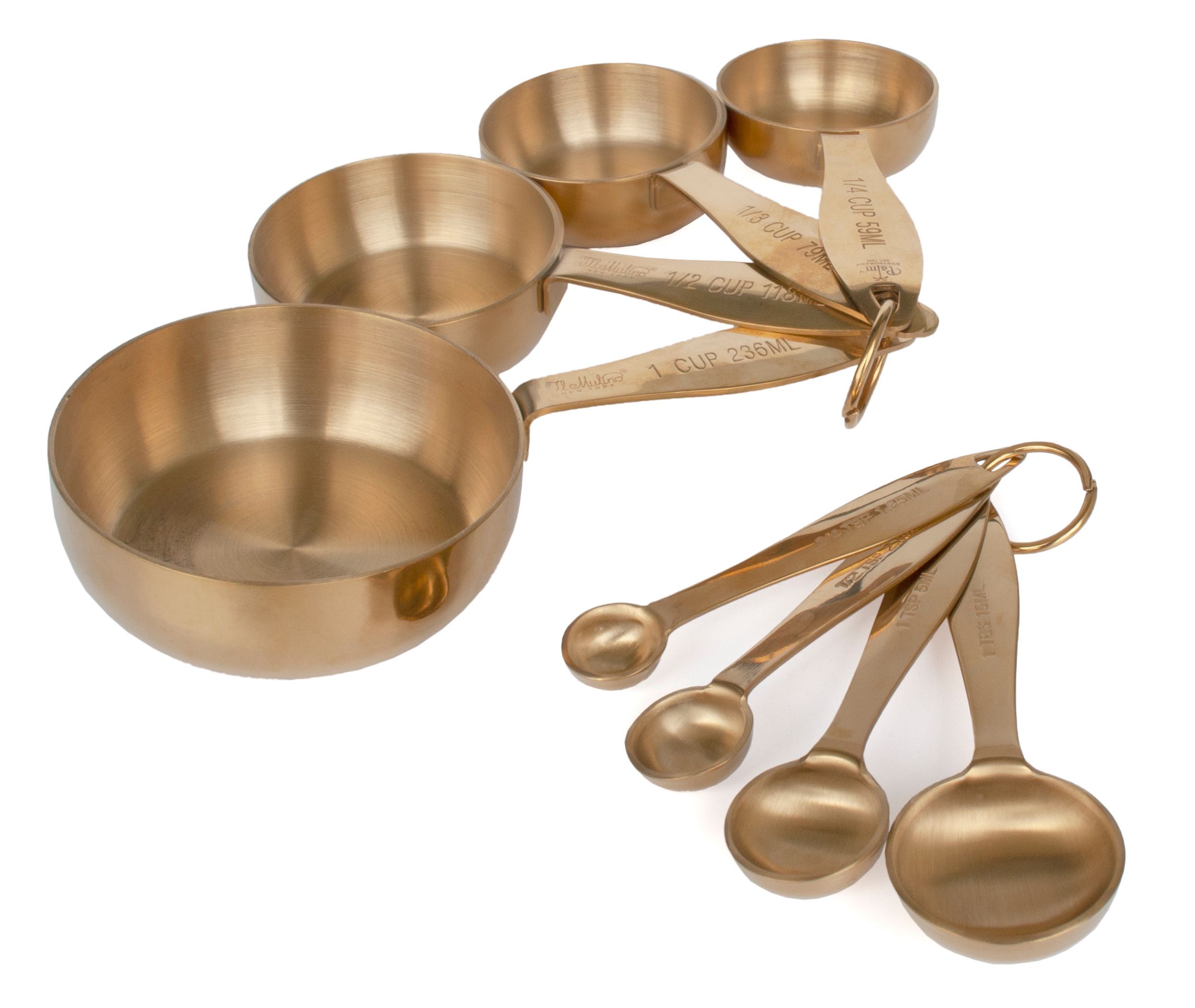KITCHEN BASICS Measuring Cups & Spoons Set in Gold | Joy