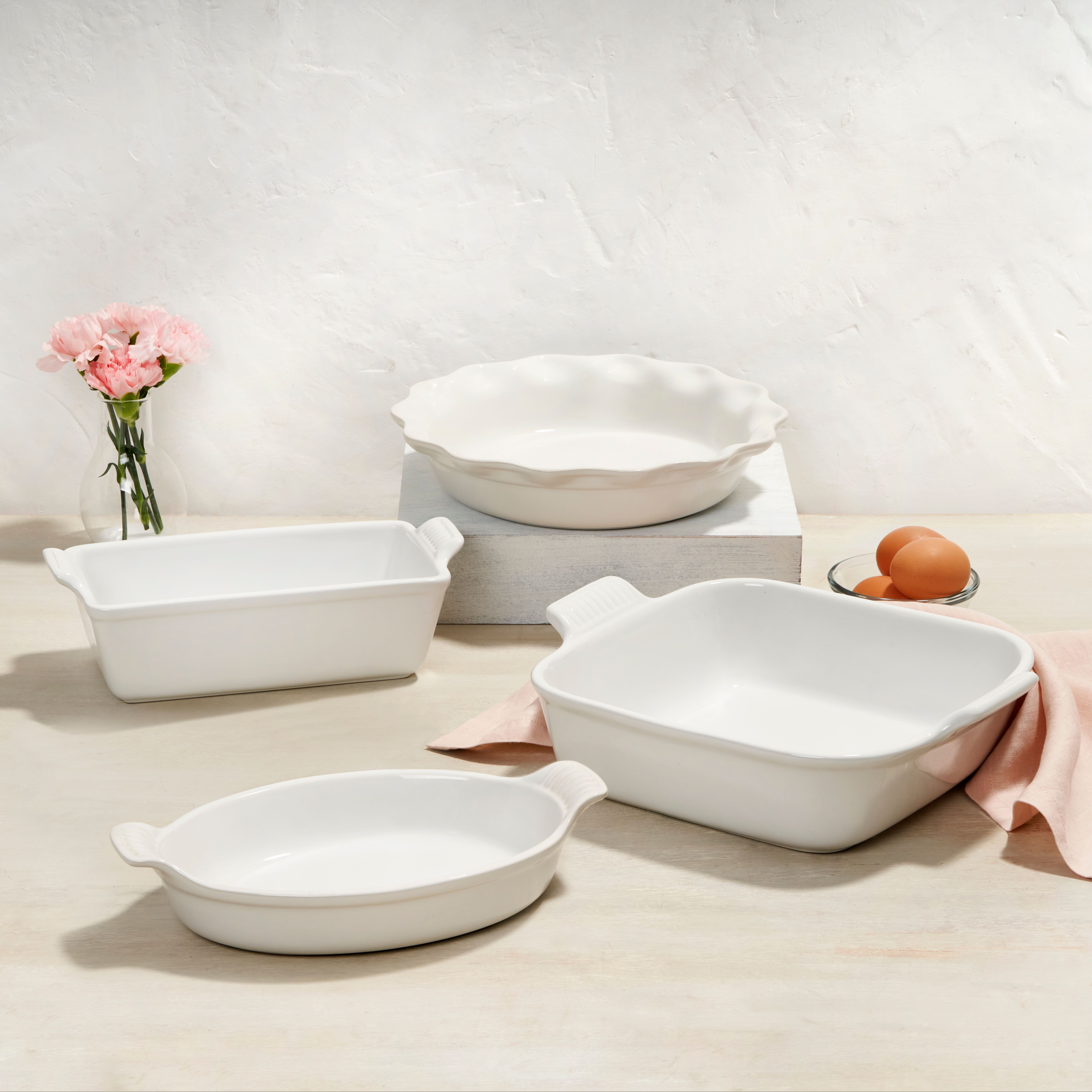 Le Creuset Heritage 4Piece Bakeware Set in White Joy